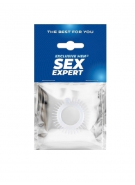Эластичное эрекционное кольцо с шипиками и шариком - Sex Expert - в Санкт-Петербурге купить с доставкой