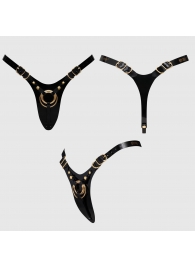 Черный пояс для фиксации насадок Strap-On-Me Leatherette Harness Fabulous - Strap-on-me - купить с доставкой в Санкт-Петербурге