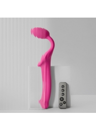 Ярко-розовый безремневой страпон Strap-on-me Vibrating Bendable Strap-On size L - Strap-on-me - купить с доставкой в Санкт-Петербурге