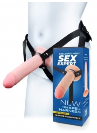 Мужской полый страпон на регулируемых ремешках - 22 см. - Sex Expert - купить с доставкой в Санкт-Петербурге