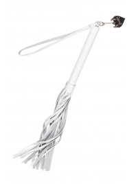 Белая кожаная плеть - 50 см. - Pecado - купить с доставкой в Санкт-Петербурге