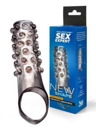 Дымчатая насадка на пенис с выпуклостями - 11 см. - Sex Expert - в Санкт-Петербурге купить с доставкой