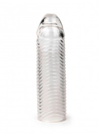 Прозрачная закрытая насадка на пенис с ребрышками - 16 см. - Sex Expert - в Санкт-Петербурге купить с доставкой