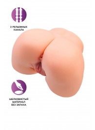 Телесный мастурбатор в форме попки с 2 любовными входами - No Name - в Санкт-Петербурге купить с доставкой