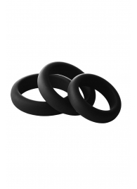 Набор из 3 черных эрекционных колец Smooth Silicone Cockring Pack - Dream Toys - в Санкт-Петербурге купить с доставкой
