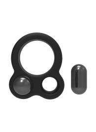 Черное эрекционное кольцо с утяжелителями Cockring Dual Weight - Dream Toys - в Санкт-Петербурге купить с доставкой