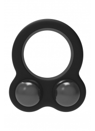 Черное эрекционное кольцо с утяжелителями Cockring Dual Weight - Dream Toys - в Санкт-Петербурге купить с доставкой
