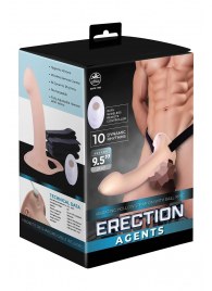 Телесный полый страпон с вибрацией Erection Agents - 24,1 см. - NMC - купить с доставкой в Санкт-Петербурге
