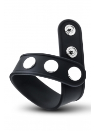 Черное эрекционное кольцо на кнопках - Blush Novelties - в Санкт-Петербурге купить с доставкой