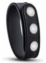 Черное эрекционное кольцо на кнопках - Blush Novelties - в Санкт-Петербурге купить с доставкой