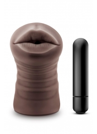 Коричневый мастурбатор-ротик Krystal Vibrating Masturbator - Blush Novelties - в Санкт-Петербурге купить с доставкой
