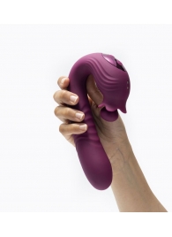 Фиолетовый вибратор Selove Campanula с вращающимся стимулятором клитора - 18,2 см. - Selove