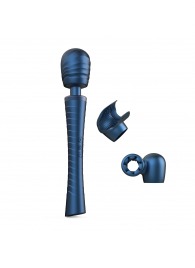 Синий вибромассажёр с насадками Man.wand Edgy - Manwan - в Санкт-Петербурге купить с доставкой