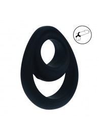 Черное эрекционное кольцо Double Ergo Silicone Cockring - Shots Media BV - в Санкт-Петербурге купить с доставкой