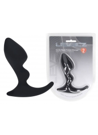 Черная анальная пробка для массажа простаты Double Ripple Silicone Prostate Massager - Shots Media BV - в Санкт-Петербурге купить с доставкой