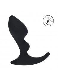 Черная анальная пробка для массажа простаты Double Ripple Silicone Prostate Massager - Shots Media BV - в Санкт-Петербурге купить с доставкой