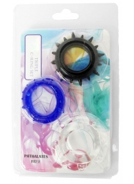 Набор из 3 эрекционных колец разного цвета и рельефа - Boys of Toys - в Санкт-Петербурге купить с доставкой