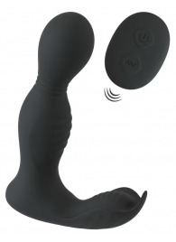 Черная анальная пробка с вибрацией, вращением и пультом ДУ RC Butt Plug with 2 Functions - Orion - в Санкт-Петербурге купить с доставкой
