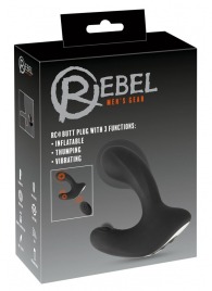 Черная анальная вибропробка с функцией расширения RC Butt Plug with 3 functions - Orion - в Санкт-Петербурге купить с доставкой