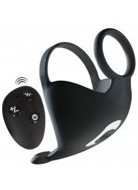 Черная вибронасадка для эрекции и стимуляции мошонки Cock ring with RC ball massager - Orion - в Санкт-Петербурге купить с доставкой