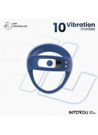 Синее интерактивное эрекционное виброкольцо Rank - Intoyou - в Санкт-Петербурге купить с доставкой