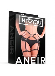 Черные стрепы на бёдра Aneir - Intoyou - купить с доставкой в Санкт-Петербурге