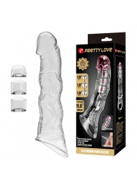 Прозрачный фаллоудлинитель с 3 вставками - 28 см. - Baile - в Санкт-Петербурге купить с доставкой