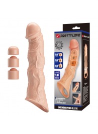 Телесный фаллоудлинитель с 3 вставками - 28 см. - Baile - в Санкт-Петербурге купить с доставкой