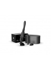 Черная секс-машина с функцией нагрева, насадками и присоской Sesh - Zalo - купить с доставкой в Санкт-Петербурге