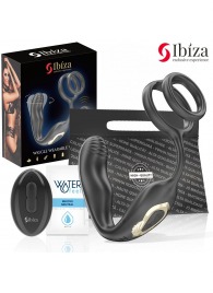 Черная анальная пробка с вращением и эрекционными кольцами - Ibiza - в Санкт-Петербурге купить с доставкой