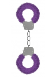 Фиолетовые пушистые наручники OUCH! Purple - Shots Media BV - купить с доставкой в Санкт-Петербурге
