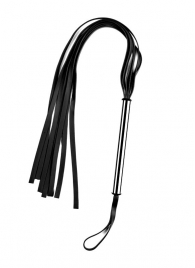Чёрная плеть с металлической ручкой - Sitabella - купить с доставкой в Санкт-Петербурге