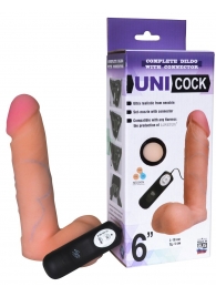 Фаллическая насадка Харнесс UNICOCK 6  с вибрацией - 18 см. - LOVETOY (А-Полимер) - купить с доставкой в Санкт-Петербурге