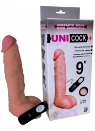 Фаллическая насадка Харнесс UNICOCK 9  с вибрацией - 24 см. - LOVETOY (А-Полимер) - купить с доставкой в Санкт-Петербурге