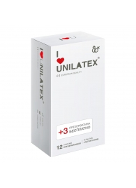Ультратонкие презервативы Unilatex Ultra Thin - 12 шт. + 3 шт. в подарок - Unilatex - купить с доставкой в Санкт-Петербурге