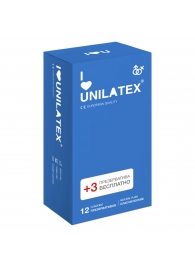 Классические презервативы Unilatex Natural Plain - 12 шт. + 3 шт. в подарок - Unilatex - купить с доставкой в Санкт-Петербурге