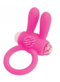 Розовое эрекционное виброкольцо A-toys с ушками - A-toys - в Санкт-Петербурге купить с доставкой