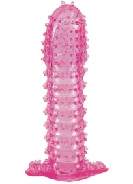Гелевая розовая насадка с шипами - 12 см. - Toyfa Basic - в Санкт-Петербурге купить с доставкой