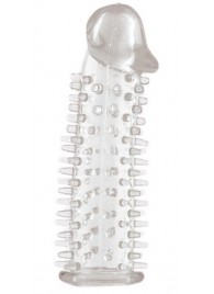 Прозрачная насадка на половой член с закрытой головкой и шипами - 12,5 см. - Toyfa Basic - в Санкт-Петербурге купить с доставкой