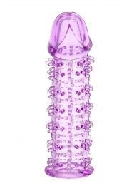 Гелевая фиолетовая насадка на фаллос с шипами - 12 см. - Toyfa Basic - в Санкт-Петербурге купить с доставкой
