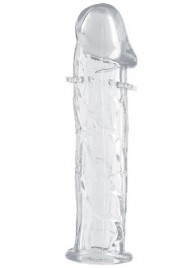 Гладкая прозрачная насадка с усиками под головкой - 12,5 см. - Toyfa Basic - в Санкт-Петербурге купить с доставкой