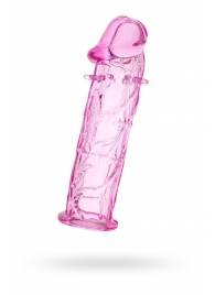Гладкая розовая насадка с усиками под головкой - 12,5 см. - Toyfa Basic - в Санкт-Петербурге купить с доставкой