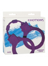 Фиолетовые силиконовые наручники Stretchy Cuffs Purple - Lola Games - купить с доставкой в Санкт-Петербурге