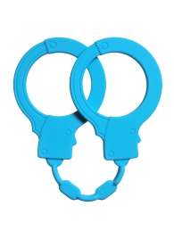 Голубые силиконовые наручники Stretchy Cuffs Turquoise - Lola Games - купить с доставкой в Санкт-Петербурге