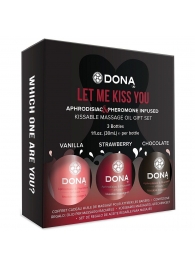 Подарочный набор массажных масел DONA Let me kiss you - System JO - купить с доставкой в Санкт-Петербурге