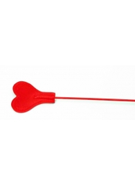 Красный стек со шлепком в виде сердца - 63,5 см. - БДСМ Арсенал - купить с доставкой в Санкт-Петербурге