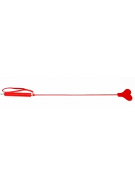 Красный стек со шлепком в виде сердца - 63,5 см. - БДСМ Арсенал - купить с доставкой в Санкт-Петербурге