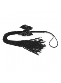 Чёрная плётка Lilly Whip Bijoux - Bijoux Indiscrets - купить с доставкой в Санкт-Петербурге