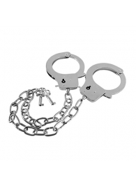 Наручники на длинной цепочке с ключами Metal Handcuffs Long Chain - Blush Novelties - купить с доставкой в Санкт-Петербурге