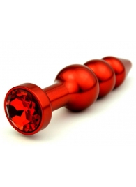 Красная анальная ёлочка с красным кристаллом - 11,2 см. - 4sexdreaM - купить с доставкой в Санкт-Петербурге
